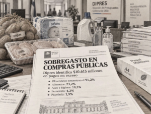 Informe de Dipres sobre sobregasto en compras públicas junto a productos adquiridos por el Estado